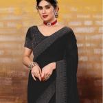 Chiffon or Georgette Embroidered Saree