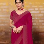 Chiffon or Georgette Embroidered Saree