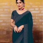 Chiffon or Georgette Embroidered Saree