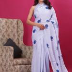 Cotton hand block printed saree