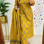 Three-Piece Unstitched Cotton Salwar Suit Set