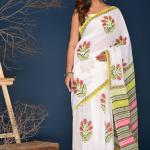 Handcrafted Cotton Printed Saree with Blouse