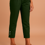 Women's Straight Fit Pants with Button