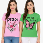 Women’s Printed T-shirt Combo (Peace & Butterfly)