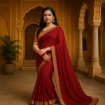 Elegant Designer Woven Saree with Zari Border with blouse