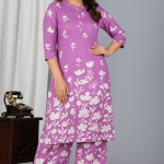 Women's Green Printed Kurti with Pant Set