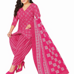 Printed Cotton Patiala Suit Set for Women