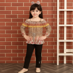 Girls Off-Shoulder Top & Leggings Set