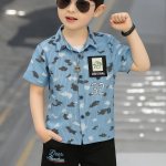 Boys Printed Shirt & Shorts Set