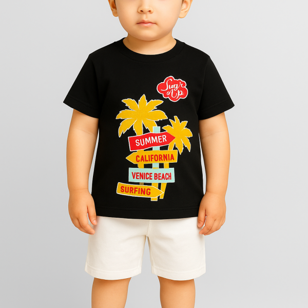 Boys Summer Printed T-shirt & Shorts Set