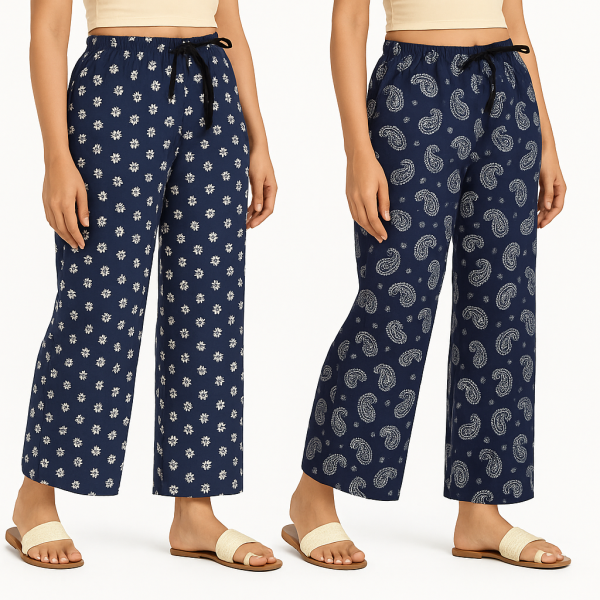 Women's Floral Printed Palazzo Combo Pack (2)