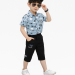 Boys Printed Shirt & Shorts Set