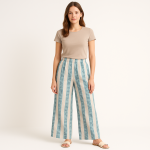 Women Striped Wide-Leg Rayon Palazzo