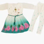 Floral Ombre Frock with Leggings Set