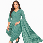 Printed Cotton Patiala Suit Set for Women