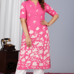 Women's Green Printed Kurti with Pant Set
