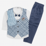 Boys Blue Stylish Party Wear Suit Set