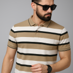 Striped Polo T-shirt with Pocket