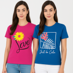 Women’s Printed T-shirt Combo (Peace & Butterfly)