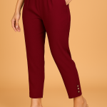 Women's Straight Fit Pants with Button