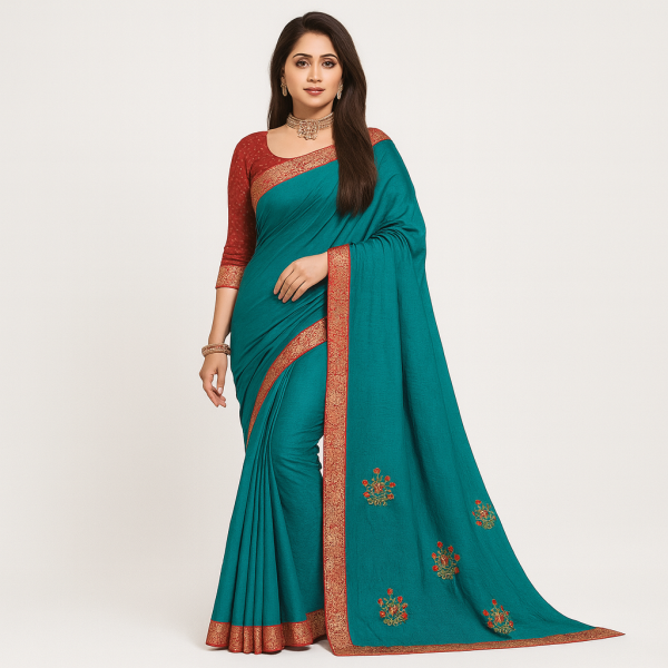 Gomatiwar  chanderi silk with balose