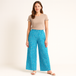 Women Striped Wide-Leg Rayon Palazzo