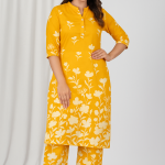Women's Green Printed Kurti with Pant Set