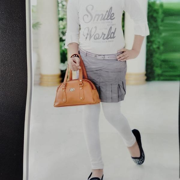 Girls Grey Skirt & White Top Set with Accessories