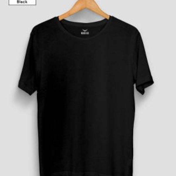 Men's Classic Black Round Neck T-Shirt