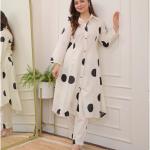 White with Black Polka Dots