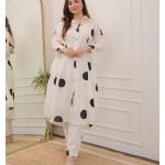 White with Black Polka Dots