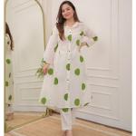 IvoryIvory Green Polka Dot Kurta Set