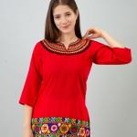 Vibrant Embroidered White Cotton Top  Fabric: Pure Cotton