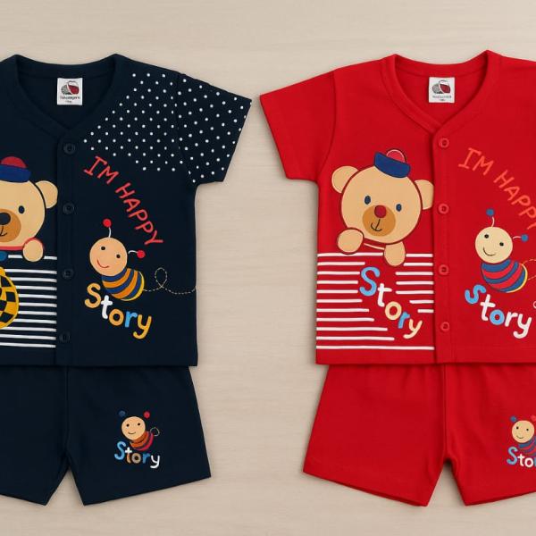 Boys Cotton Nightwear 2 Pic Combo Set