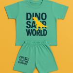 Cotton Dino World Printed T-Shirt & Shorts Set