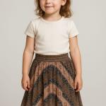 Girls’ Printed Skirt with Plain T-shirt