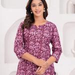 Pink Floral Printed Kurti for Women