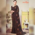 Devangna Black Printed Saree with Blouse