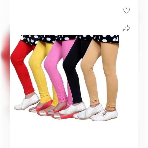 TikTik Tok WEARS Girls Cotton Legging Combo (Multicolor Pack of 5)