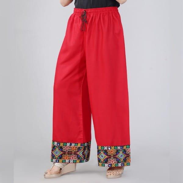 Red Mirror Work Palazzo