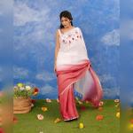Pink Elegance Hand-Embroidered Saree