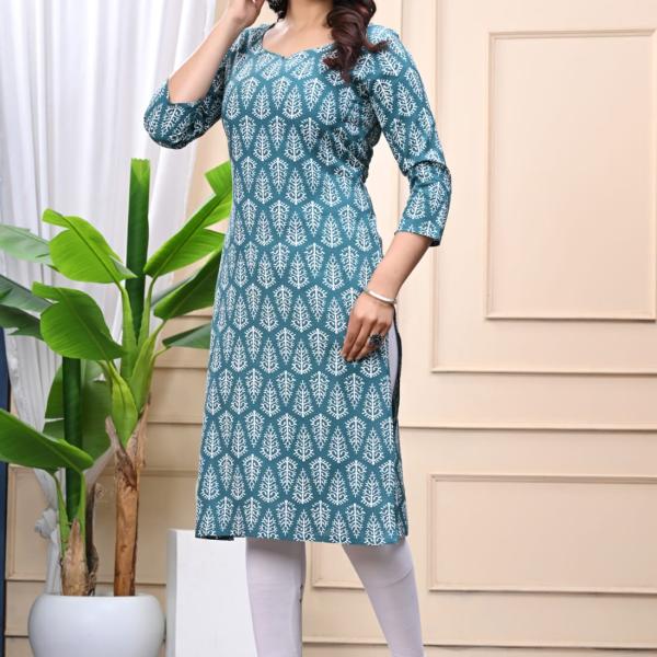 Women’s Printed Cotton Straight Kurti