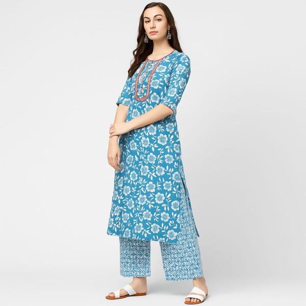 Women Printed Kurta with Palazzo Set