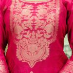 Embroidered Silk Suit Set with Dupatta