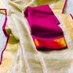 Handwoven Cotton Striped Saree
