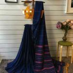 Handwoven Cotton Striped Saree