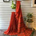 Handwoven Cotton Striped Saree