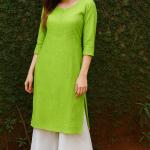Chikankari Style Cotton Teri Voil Kurti