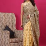 Cotton hand block printed saree