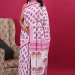 Cotton hand block printed saree